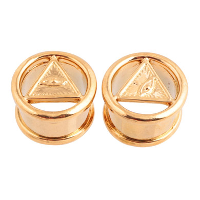 2pcs/lot Copper  Gold Ear Plugs