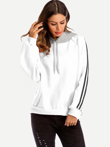 Contrast Striped Side Hoodie