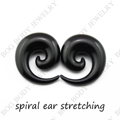 Pair Acrylic Spiral Ear Gauges