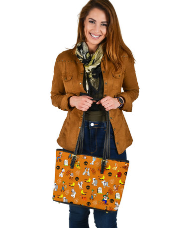 DN Dogs Halloween Leather Tote Bag