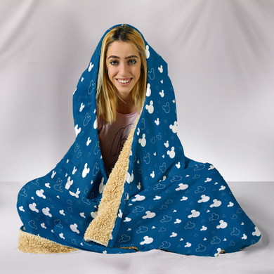 Mk Blue Hooded Blanket