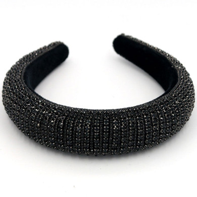 Sparkly Baroque Padded Rhinestones Headbands Full Crystal Luxurious Limited Edition Hairbands jeweled Black White Women Headband