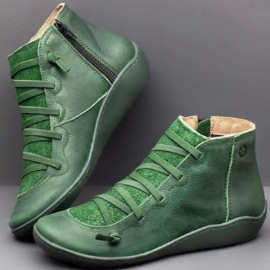 Three Arch Support Flat Heel Boots