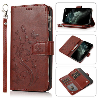 Luxury Zipper Leather Wallet Flip Multi Card Slots Cover Case For Samsung S20 Series