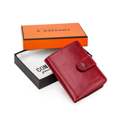 CONTACT'S Genuine Leather RFID Vintage Wallet Men With Coin Pocket Short Wallets Small Zipper Walet With Card Holders Man Purse