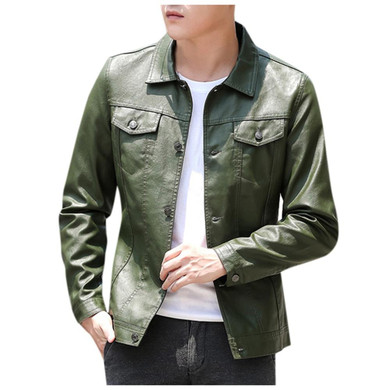 Hot Sale Men Winter Leather Jacket Biker Motorcycle Zipper Long Sleeve Coat Warm Outwear Male Jackets
