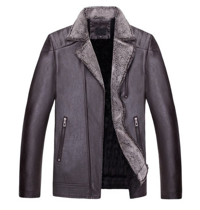 Leather Jacket Men Coats High Quality Fleece Warm PU Leather Jackets Autumn Winter Casual Motorcycle Leather Jackets