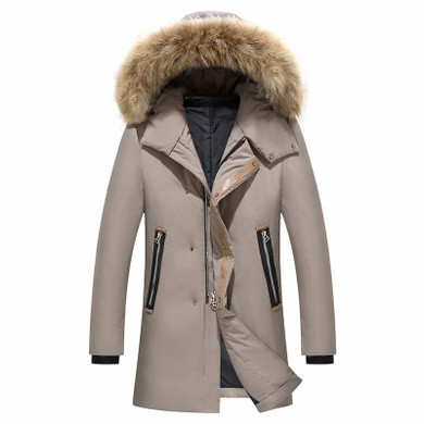 Real Fur Collar Hood Men's Down 2018 NEW Down Jacket for Men,winter Coat Men Hooded Jackets Thick Warm Casual Jackets Long 1780
