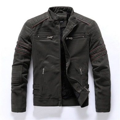 2020 Autumn Winter Men's Leather Jacket Casual Fashion Stand Collar Motorcycle Jacket Men Slim High Quality PU Leather Coats
