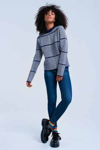 Navy Textured Sweater