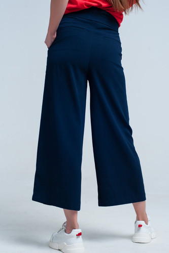 Navy Pants Wide Leg