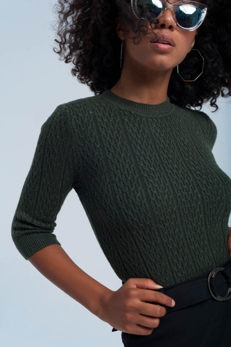 Khaki Shiny Sweater