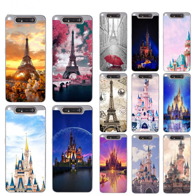 Phone Cases for Samsung Galaxy A80 A70 Soft Silicone TPU Eiffel Tower Castle Cover