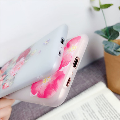 Samsung Galaxy Emboss Flowers  Phone Case A80 Note10 And More