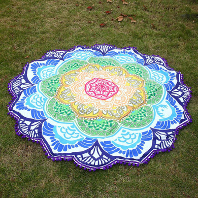 7 Chakras Round Mandala Beach/Yoga Blanket