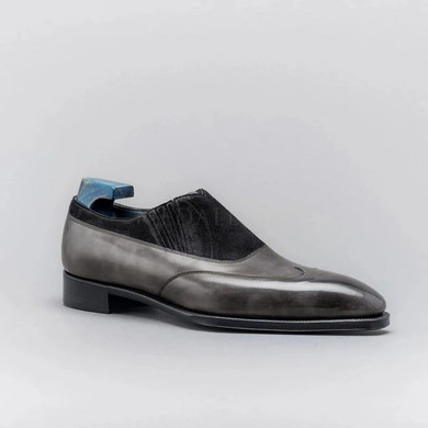 Men's fashion stitching suede loafers