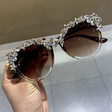Women's Luxury  Crystal Vintage Eyewear Sunglasses