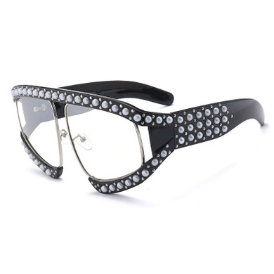 Women's Luxury Oversized Pearl Pilot  Sunglasses