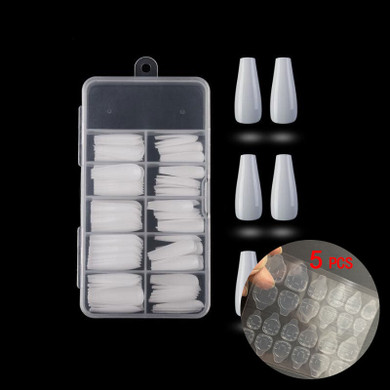 100pcs Nail Artificial Press on Long Ballerina Clear