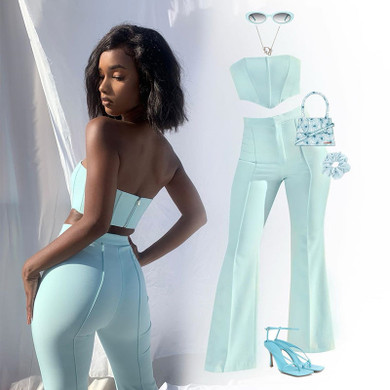 Corset Crop Top Two Piece Set