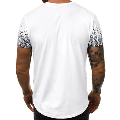 Men's Fashion Round Neck Slim Fit Print Short Sleeve T-Shirt