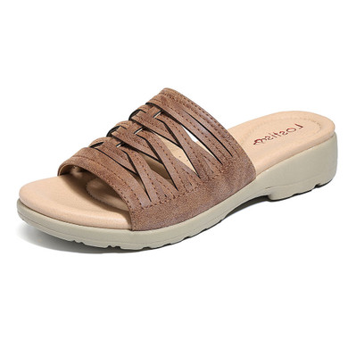 LOSTISY Cross Tie Comfy Wedge Sandals For Women