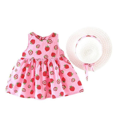 Kawaii Girls Summer Fruit Dress + Hat