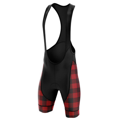 Red Flannel Style Bib Shorts
