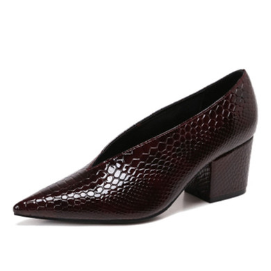 Block Heel Patent Leather Shoes Women