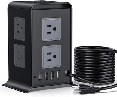 Surge Protector Power Strip with USB 16.4FT Extension Cord SMALLRT 8 AC Outlets