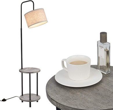 Narrow Nightstand with Lamp for Bedroom