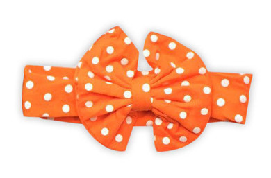 Orange Polka Messy Bow Headband