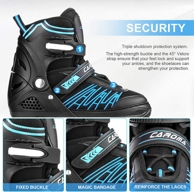 4 Size Adjustable Roller Skates for Kids Women Men