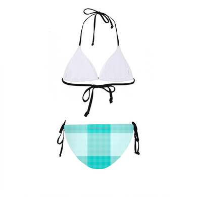 Flamingo Life Green Plaid Women's Bikini