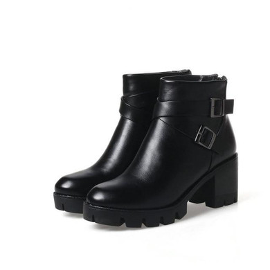 Square Heel Ankle Boots For Women