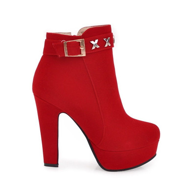 Chunky Heel Ankle Boots | High Heel Platform Boots