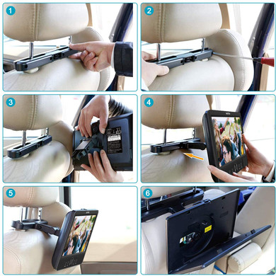 WONNIE 10'' Dual Car DVD Player Portable Headrest CD Players