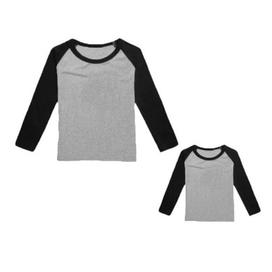 Gray Black Raglan Shirt Long Sleeve Mommy Me