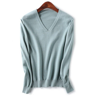 Knitted Sweater Autumn Long Sleeve V Neck Pullover Basic Thin Tops White Jumpers Sweaters Knitwear Women  Fashion Clothes