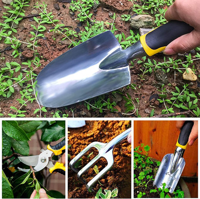 Garden Tool Set 5 Piece Cast-Aluminum Heavy Duty Gardening Kit.