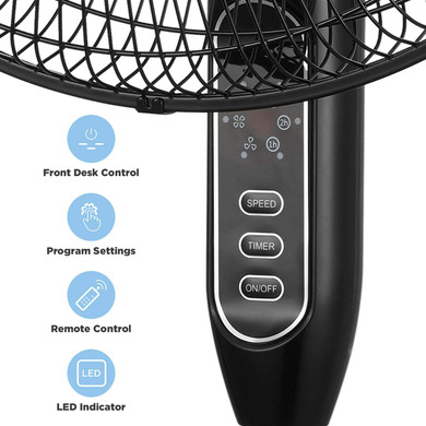 16'' 3-Speed Oscillating Pedestal Fan with 7-Hour Timer