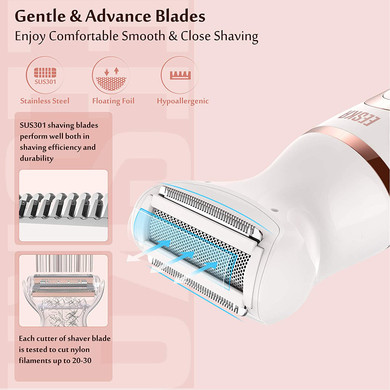 IPX7 Waterproof Wet and Dry Hair Removal, Type-C USB Recharge
