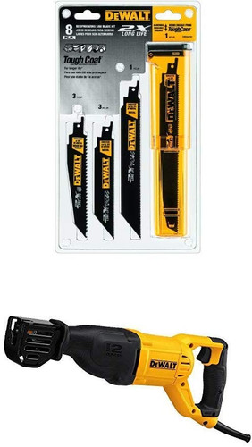12 Amp Corded Reciprocating Saw, With Reciprocating Saw Blade Set, 8-Piece.