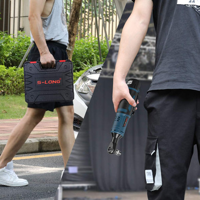 S-LONG Cordless Electric Ratchet Wrench Set,12V Power Ratchet Driver with 10 Sockets, and 60-Min Fast Charge, S-LONG Cordless Electric Ratchet Wrench Set,12V Power Ratchet Driver with 10 Sockets, and 60-Min Fast Charge,