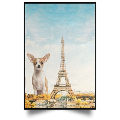 Chihuahua Eiffel Tower Canvas Blind Puppy Paris France Autumn Wall Art Bedroom Decor Ideas
