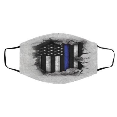 Thin Blue Line Flag 3D Inside Logo Thin Blue Line Cloth Face Mask Presents For Friends