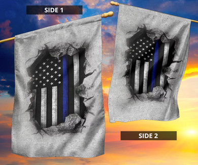 Thin Blue Line Flag 3D Inside Logo Thin Blue Line Flag Home Office Decor