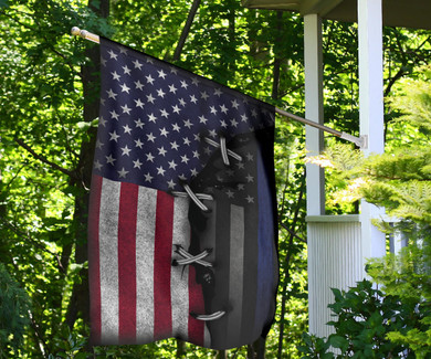 Thin Blue Line And U.S Flag Old Retro 3D Print Home Decor Stores Good Gifts For Dad
