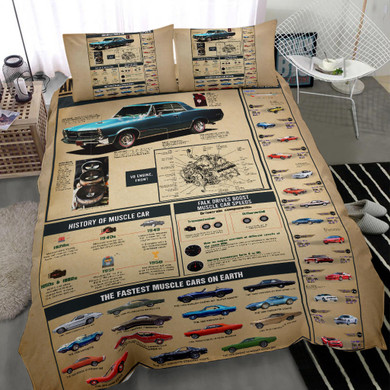 American Muscle Car Knowledge Bedding Set Gift For Car Lover