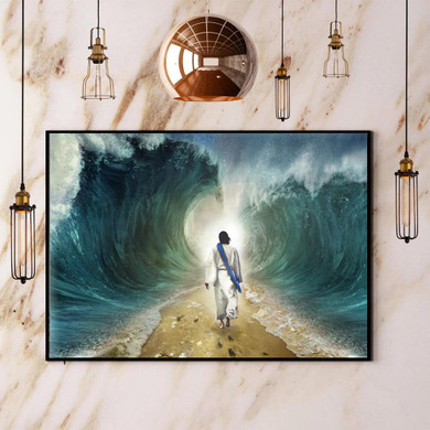 Jesus Poster God Crossing The Red Sea Christian Decor Poster Wall Art Room Decoration